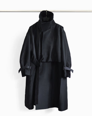 ROSEN Earhart Parachute II Coat in Obsidian Silk Wool Sz 1-2