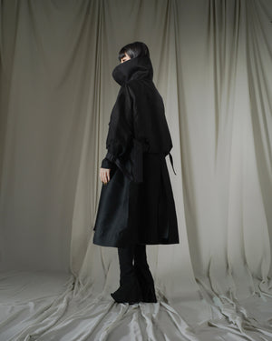 ROSEN Earhart Parachute II Coat in Obsidian Silk Wool Sz 1-2