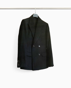 ROSEN Double-Breasted Suit in Pinstriped Wool Sz 1
