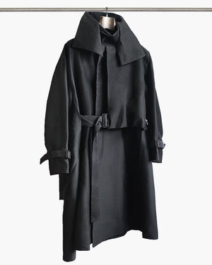 ROSEN Earhart Parachute II Coat in Obsidian Silk Wool Sz 1-2