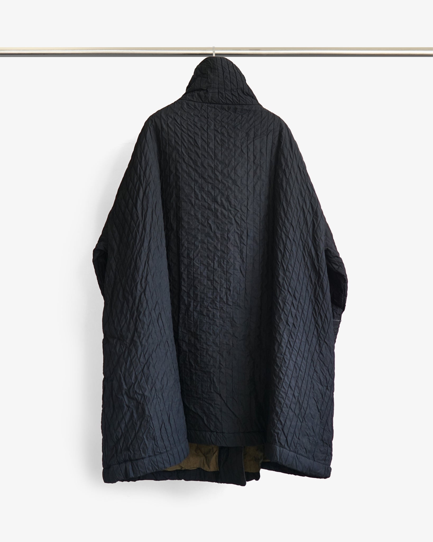 ROSEN Euclid Padded Coat in Pleated Cotton Sz 1-2