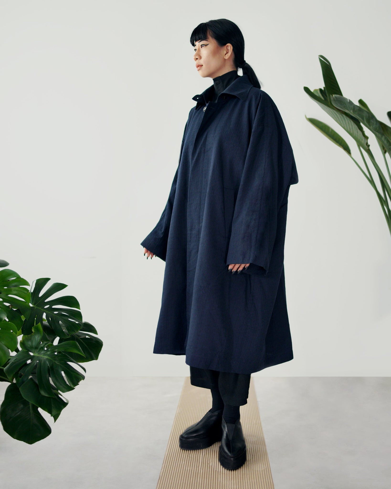 ROSEN Orwellian Coat in Cotton Linen Sz 1