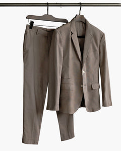 ROSEN-S Daily Suit in Brown Linen Sz 2