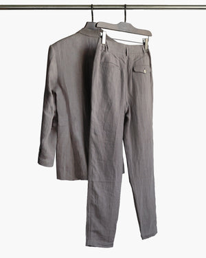 ROSEN-S Daily Suit in Taupe Linen Sz 2-3