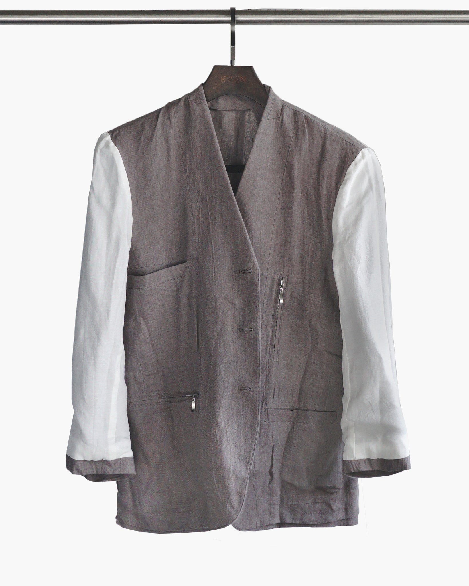 ROSEN-S Daily Suit in Taupe Linen Sz 2-3