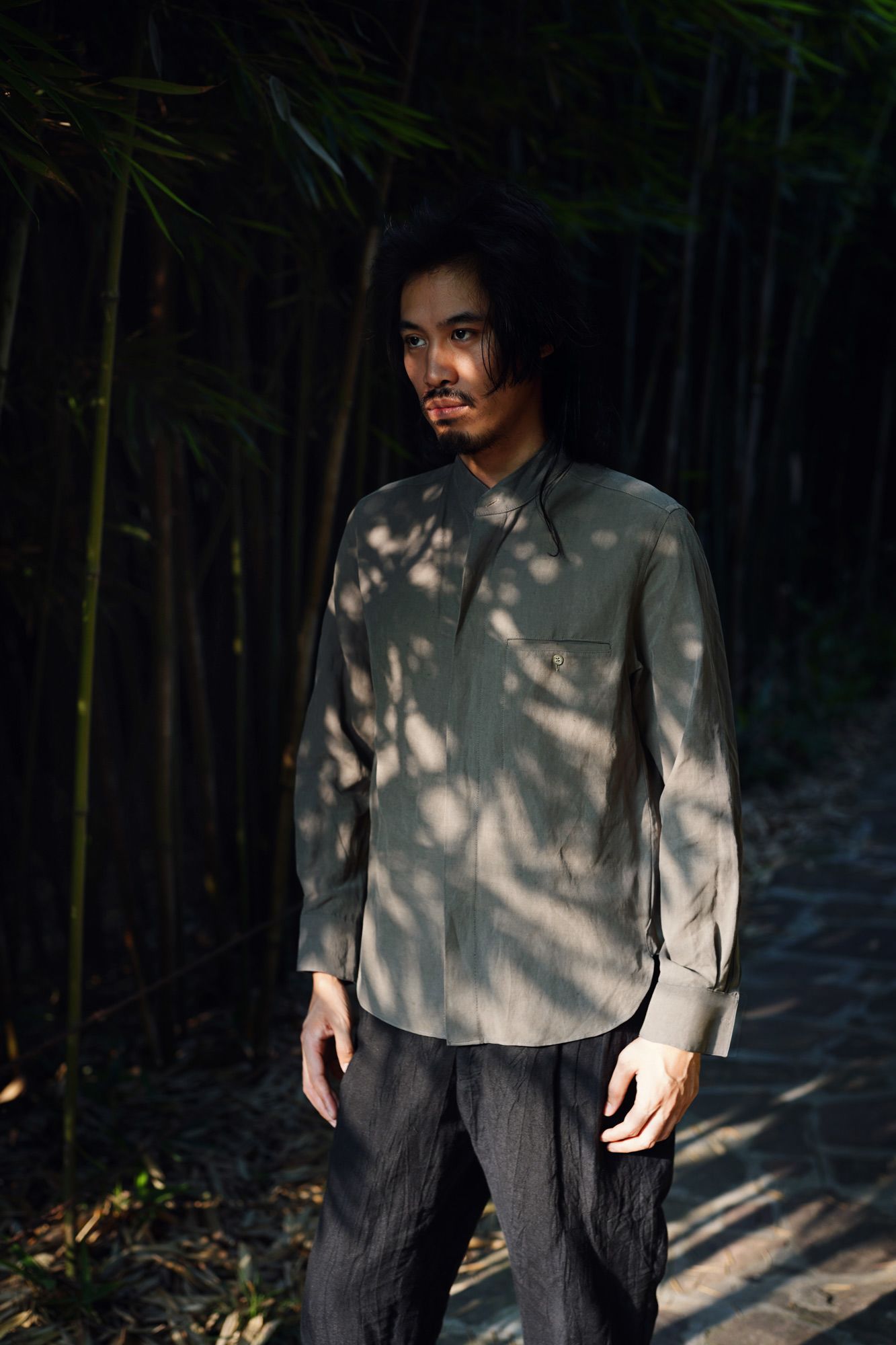 ROSEN Bentham Shirt in Silk Linen Sz 1