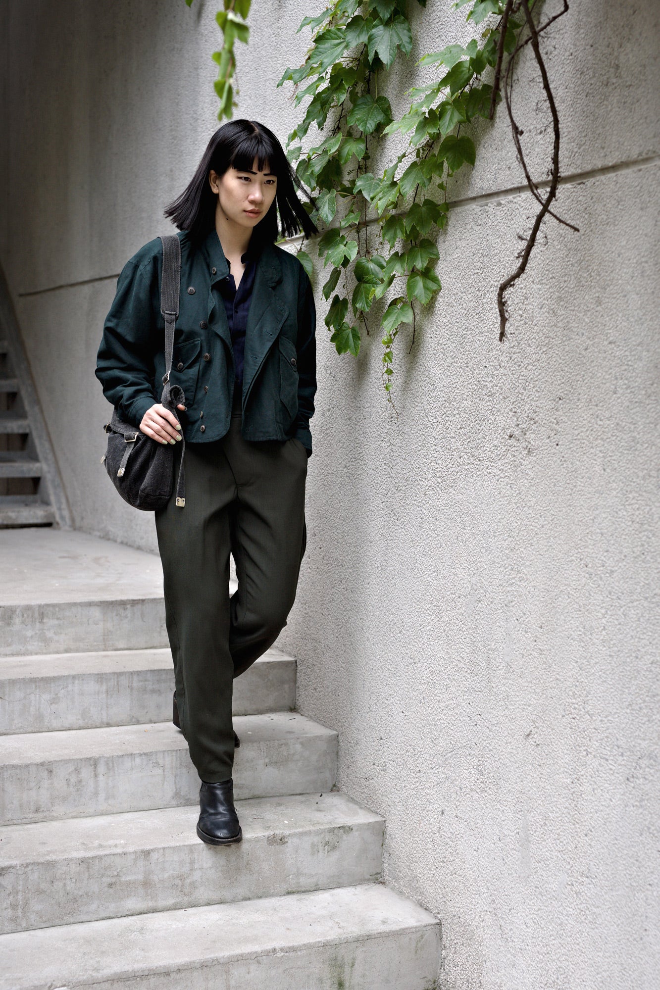 ROSEN-S Weekend Trousers in Olive Wool Sz 1