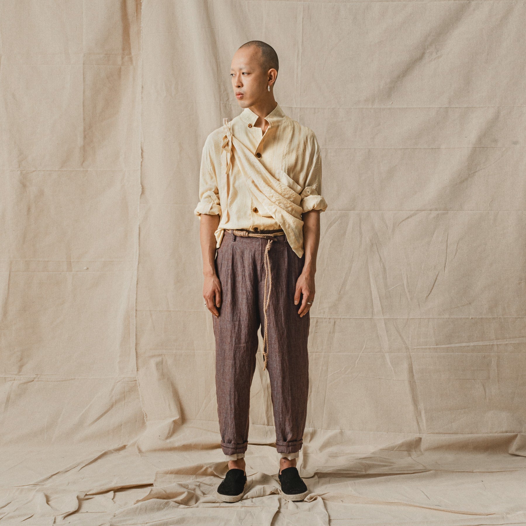 ROSEN Plato Shirt in Tussah Silk Sz 2