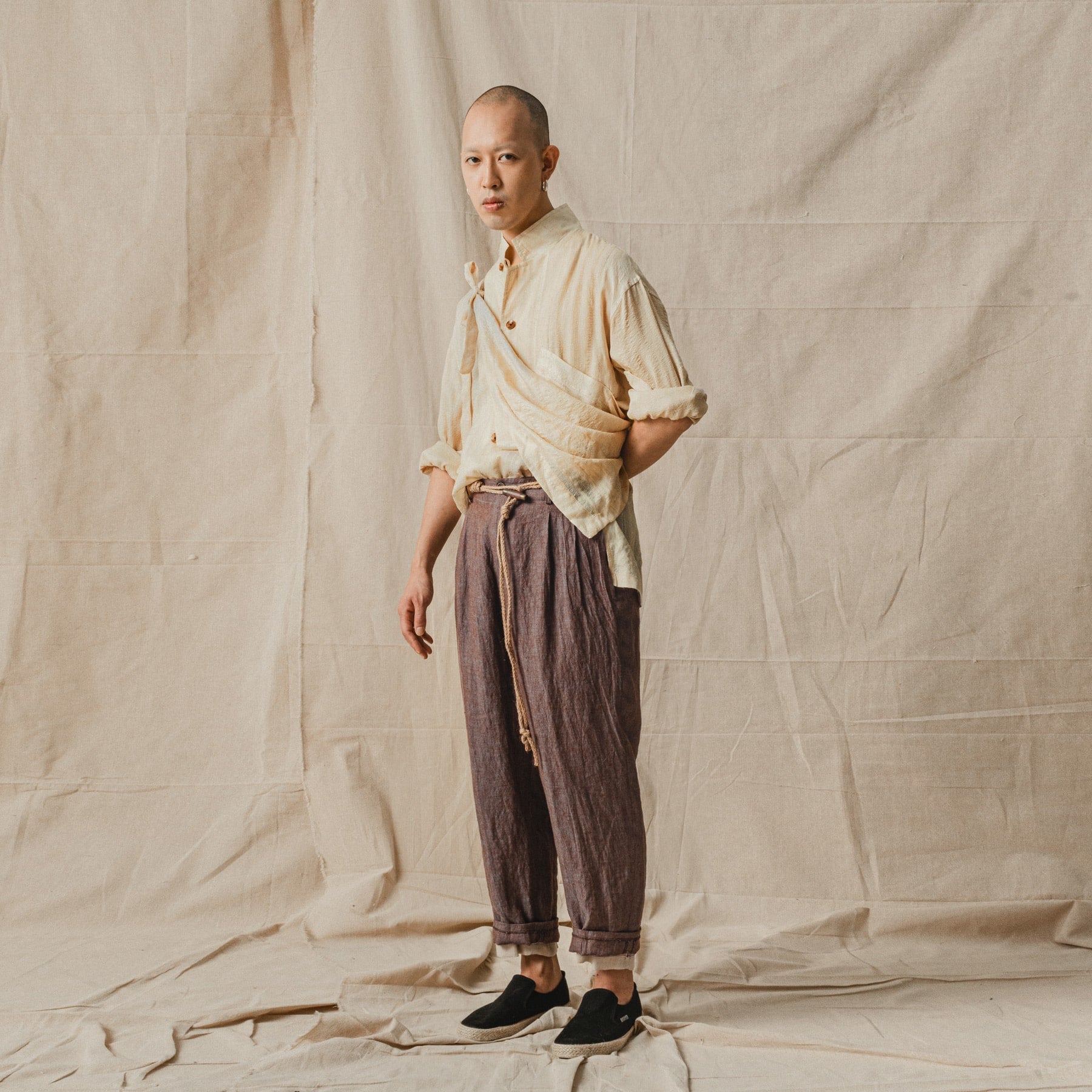 ROSEN Plato Shirt in Tussah Silk Sz 2