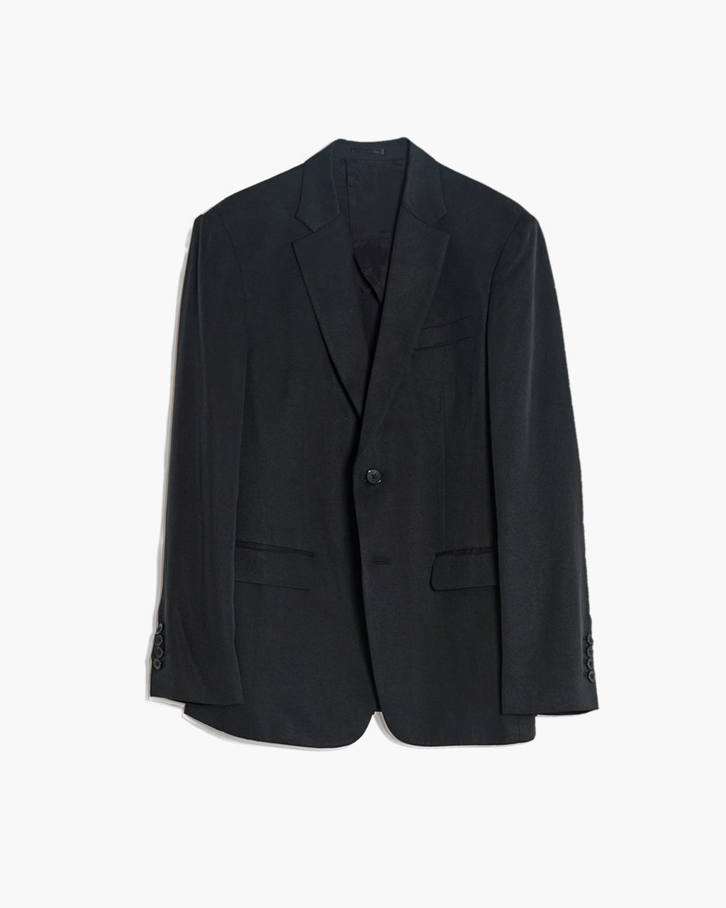 ROSEN-S Professional Suit Jacket in Midnight Grey Silk Linen Sz 2