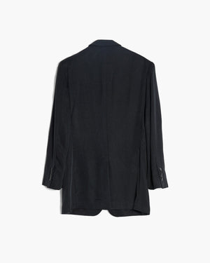 ROSEN-S Professional Suit Jacket in Midnight Grey Silk Linen Sz 2-3